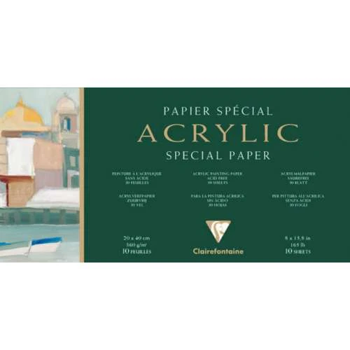Bloc De 10 Feuilles Acrylique Clairefontaine (360g/m²) 1 Bloc De 10 Feuilles Acrylique Clairefontaine (360g/m²)