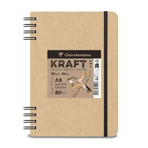 Carnet Kraft Reliure Spirale Clairefontaine 4 Carnet Kraft Reliure Spirale Clairefontaine – Image 4