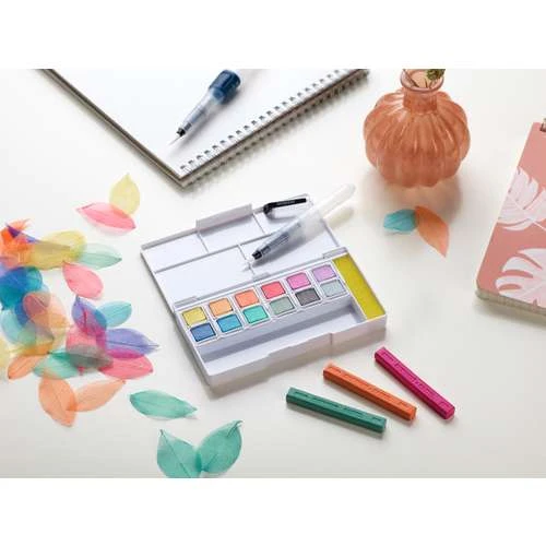 Coffret Aquarelle Nuances Pastels De 12 1/2 Godets Derwent 4 Coffret Aquarelle Nuances Pastels De 12 1/2 Godets Derwent – Image 4