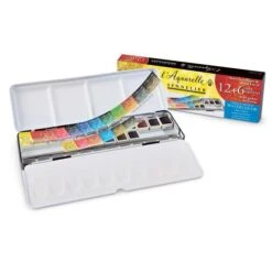 Coffret De 12 + 6 1/2 Godets D'aquarelle Extra-fine