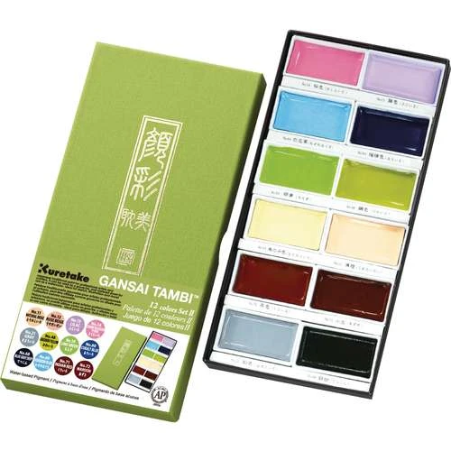Coffret De 12 Couleurs Gansai Kuretake 1 Coffret De 12 Couleurs Gansai Kuretake