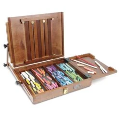 Coffret En Bois Sienna "pochade" Spécial Pastels -Couleurs d'Art Promos Boutique CoffretenboisSienna26quot3Bpochade26quot3BspC3A9cialpastels 3