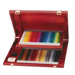 Coffret En Bois De 60 Crayons Pastels Stabilo