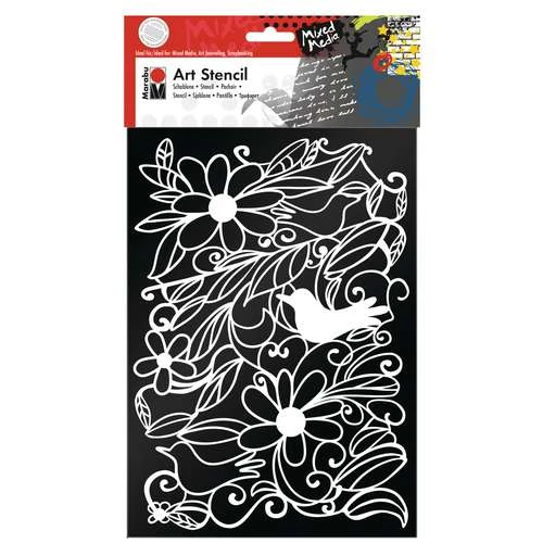 Pochoir à Motifs Jardin De Fleurs Marabu Art 1 Pochoir à Motifs Jardin De Fleurs Marabu Art