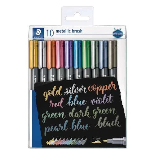 Set De 10 Feutres Staedtler Metallic Brush 1 Set De 10 Feutres Staedtler Metallic Brush