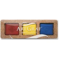Set De 3 Galets Aquarellables Art Graf - Rouge, Jaune, Bleu