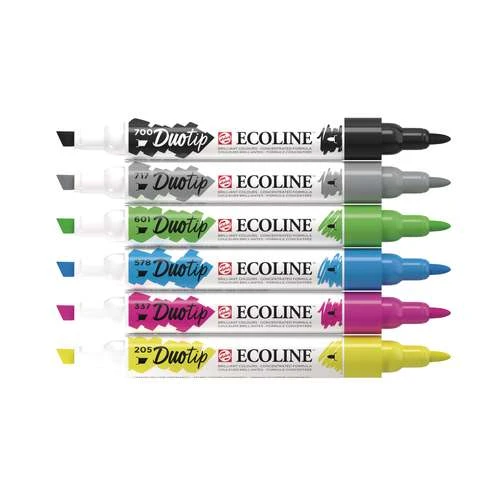 Set De 6 Feutres Couleurs Classiques Ecoline DuoTip Royal Talens 4 Set De 6 Feutres Couleurs Classiques Ecoline DuoTip Royal Talens – Image 4